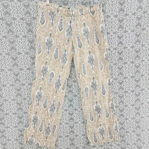 Carole Little Linen blend printed wide leg pants womne's 6